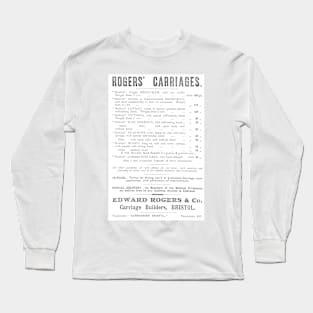 Edward Rogers & Co. - Medical Carriages - 1891 Vintage Advert Long Sleeve T-Shirt